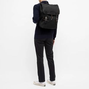 NWT FILSON Rugged Twill Ranger Backpack in Black Sz 18"Hx14"W 26.5L USA MADE